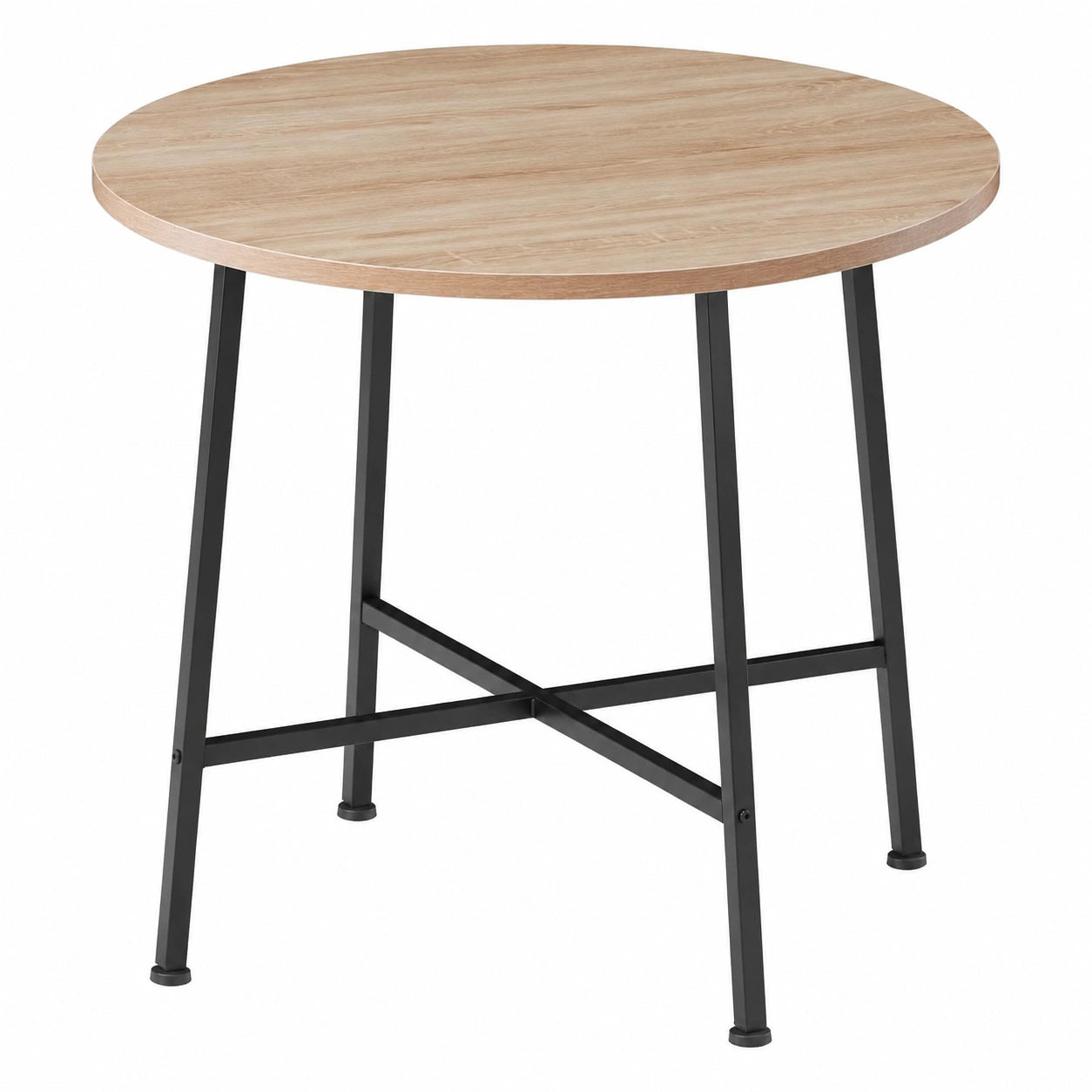 Runder Industrieller Esstisch - Holztisch Ø 80 cm Eiche Sonoma