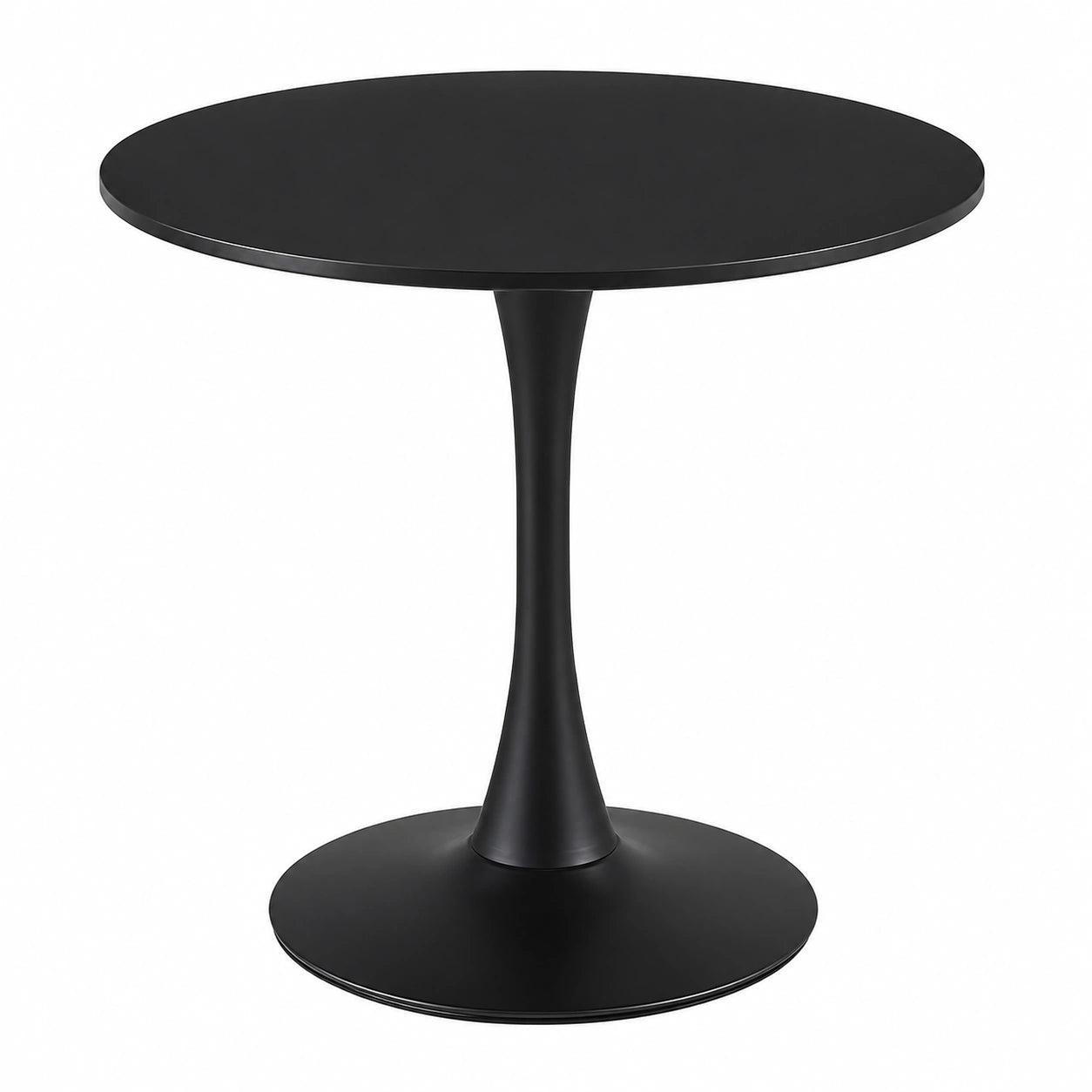 Runder Esstisch, moderner Küchentisch, schwarz, 70x70 cm, für Esszimmer, Wohnzimmer oder Balkon