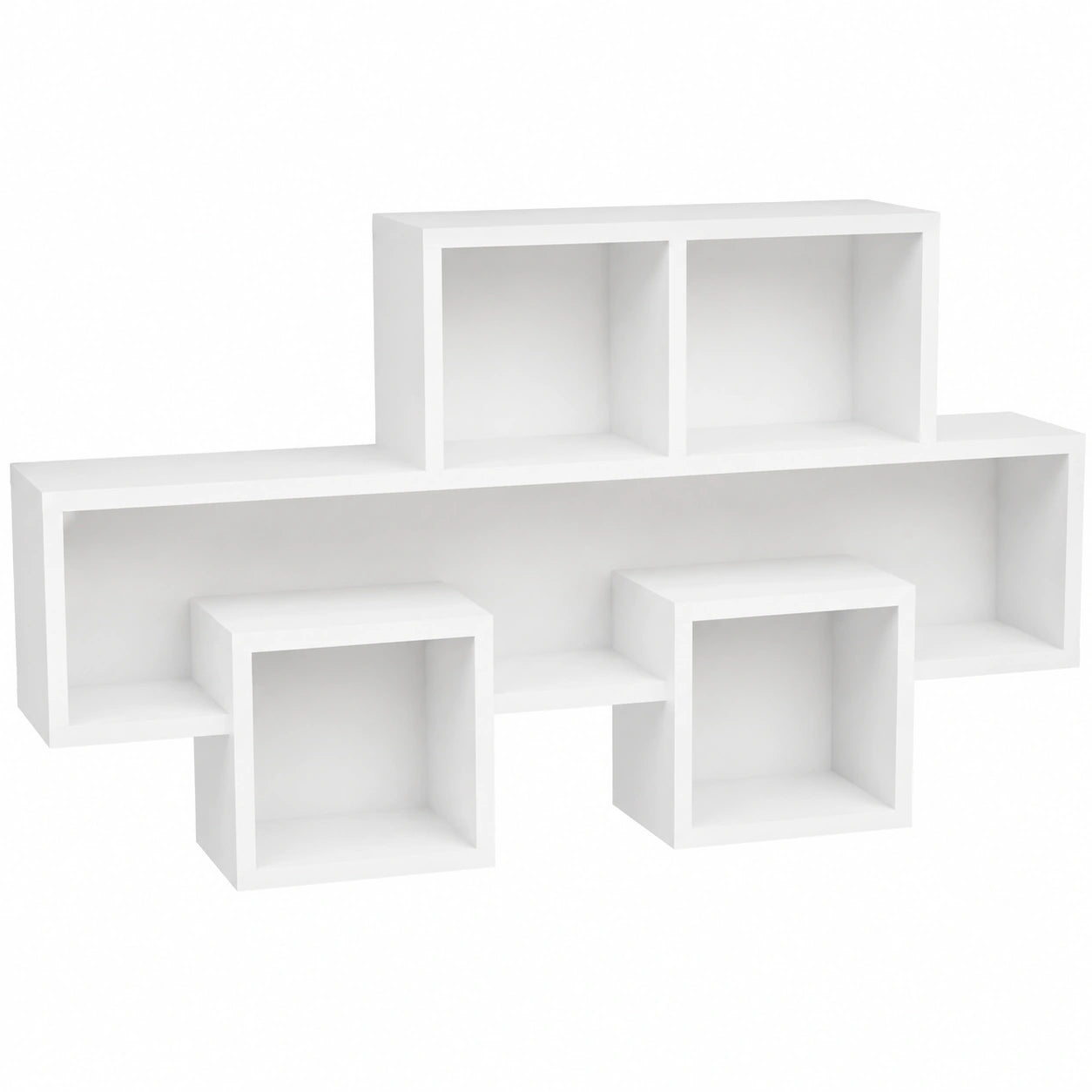 Homgoday Wandregal in Weiß, Mehrschichtholz, 82x15x51 cm für Wohnzimmer und Büro