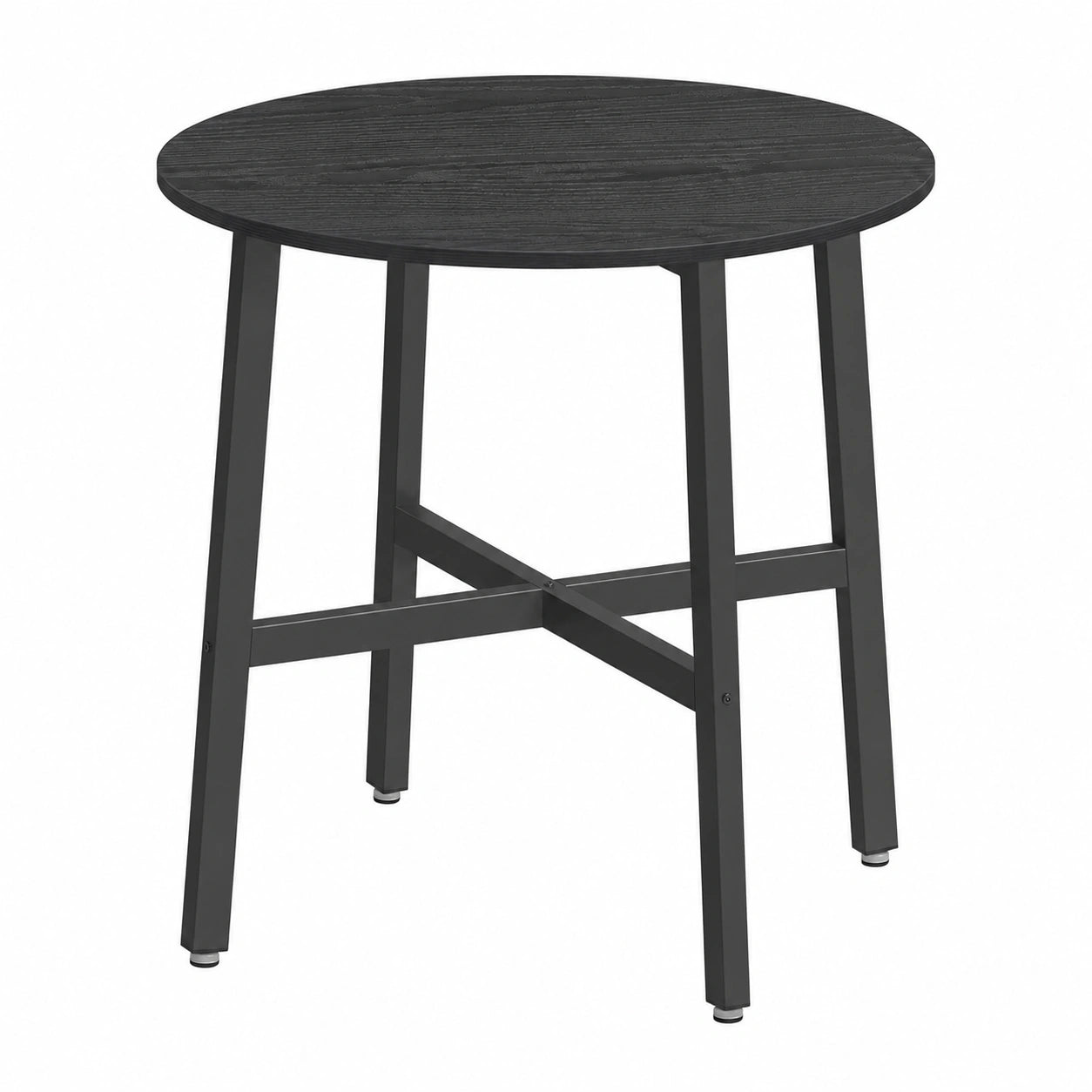 VASAGLE Runder Esstisch, Industriedesign, für Wohnzimmer und Büro, 80 cm Durchmesser, 75 cm Höhe, Schwarz