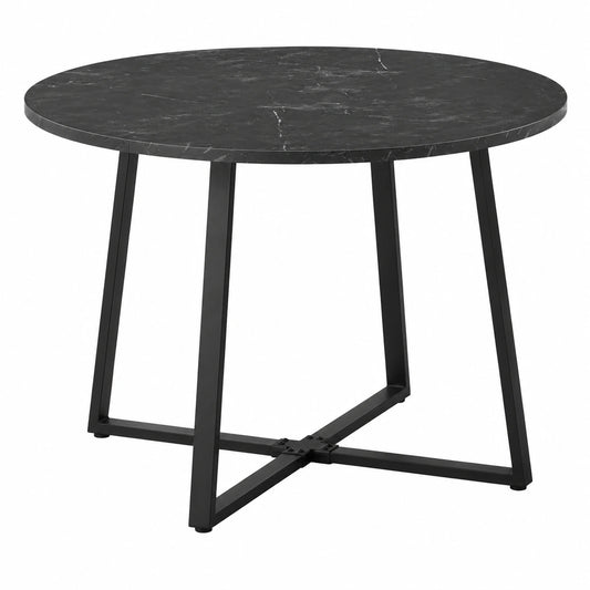 Runder Esstisch NOA Ø 110 cm, Industriales Design in Marmoroptik, Platz für 4 Personen, Stabil und Modern