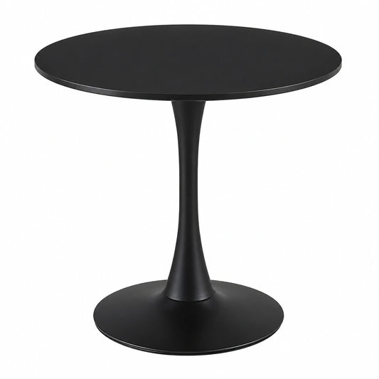 Runder Esstisch, moderner Küchentisch, schwarz, 70x70 cm, für Esszimmer, Wohnzimmer oder Balkon