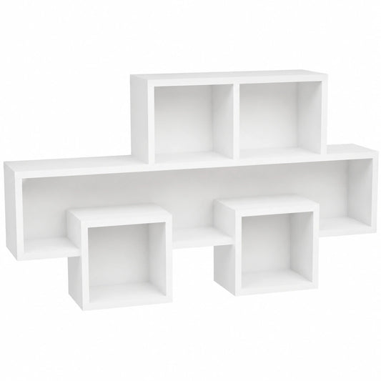 Homgoday Wandregal in Weiß, Mehrschichtholz, 82x15x51 cm für Wohnzimmer und Büro