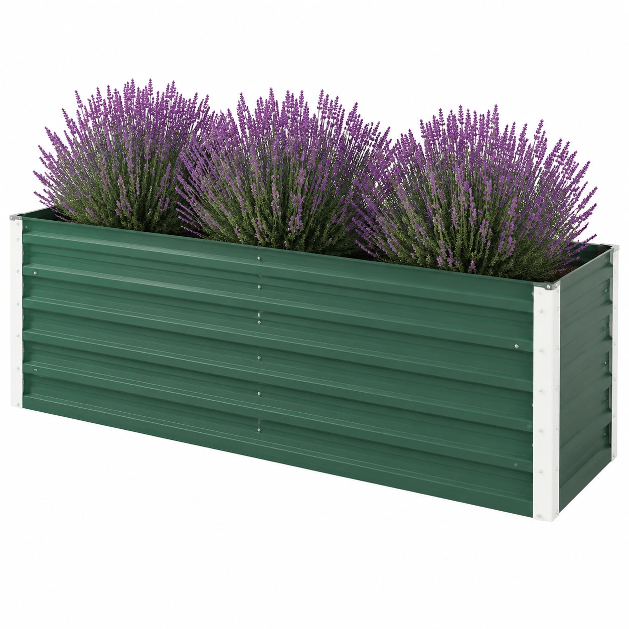 Hochwertiges Pflanzbeet aus grünem Stahl, 160 x 80 x 45 cm, für drinnen und draußen