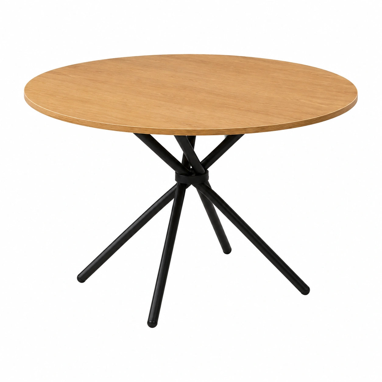 Runder Esstisch 100 cm aus Eiche mit Metallbeinen, Modernes Design für Esszimmer, Tisch für 4 Personen