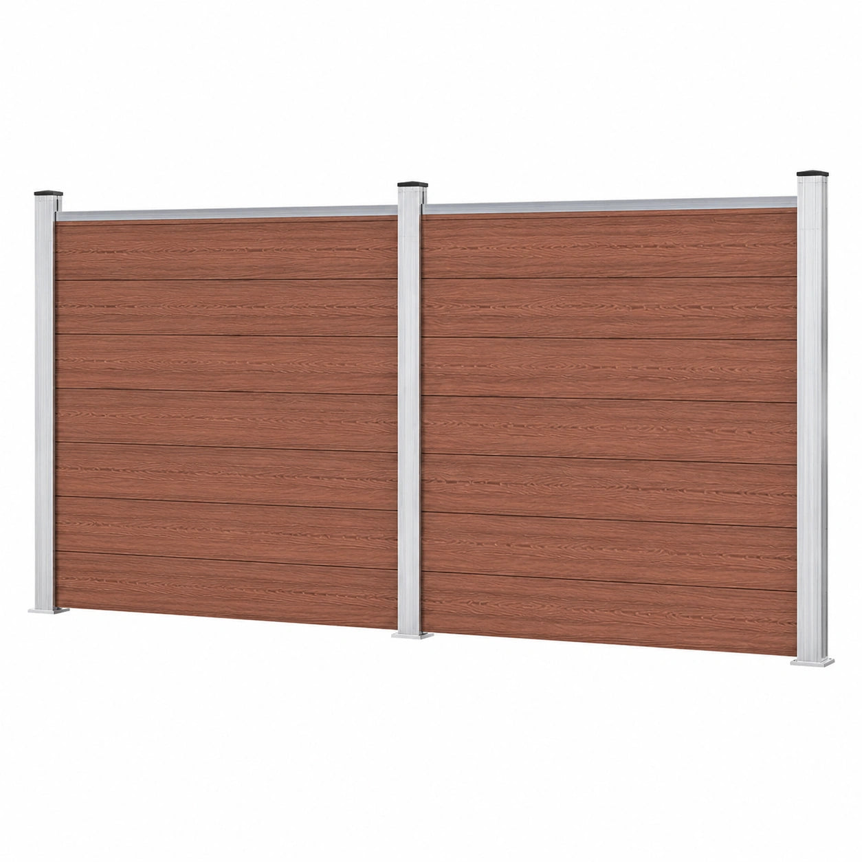 Homgoday WPC-Zaunset 353 x 146 cm braun, Dekorative Möbel für Innen- und Außenbereich