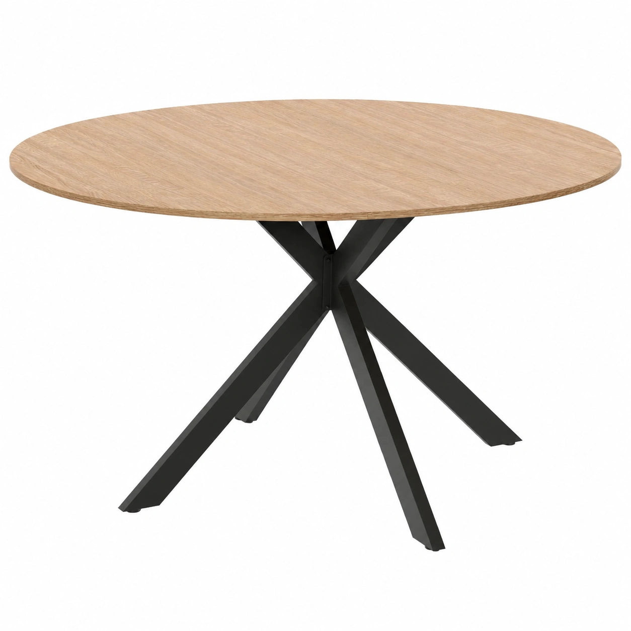 Runder Esstisch ALIX, ausziehbar, für 4-8 Personen, Holz & Schwarz, Ø110-150 cm