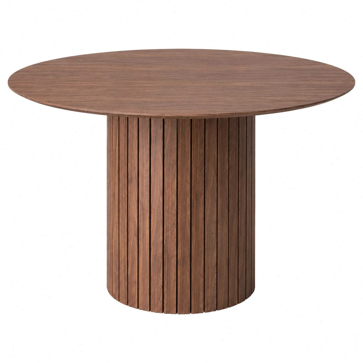 Runder Esstisch für 4-6 Personen, 120 cm, Metallgestell, Landhausstil, Dunkelbraun