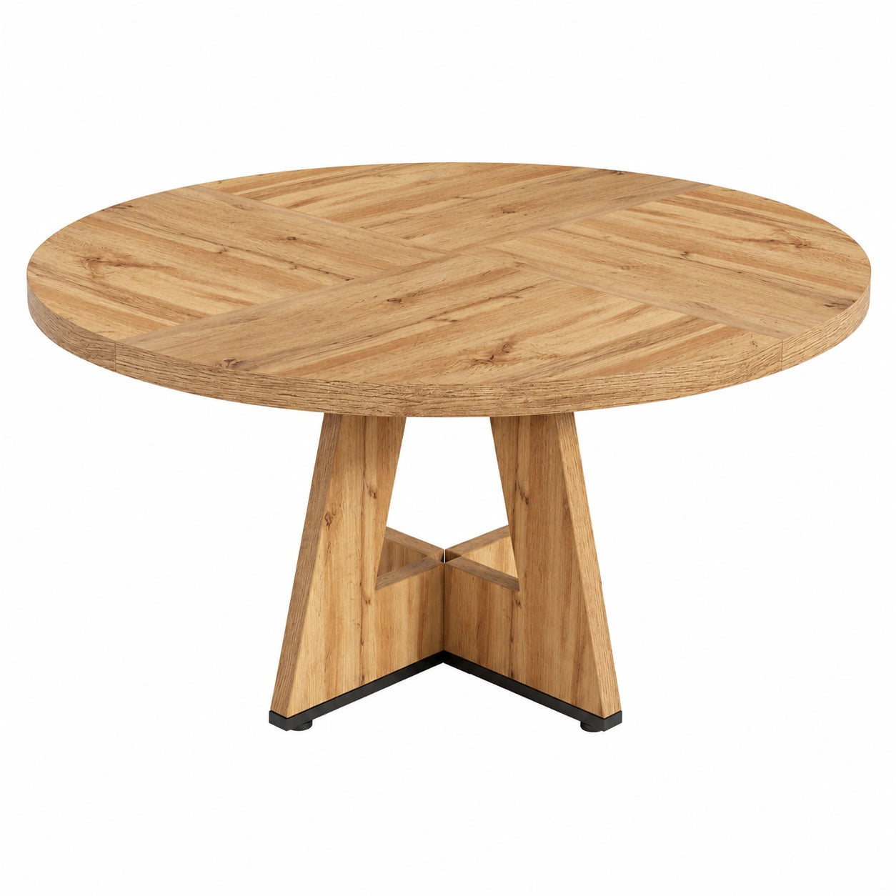 Moderner Runder Esstisch für 4-6 Personen, 120 cm, Holzfuß