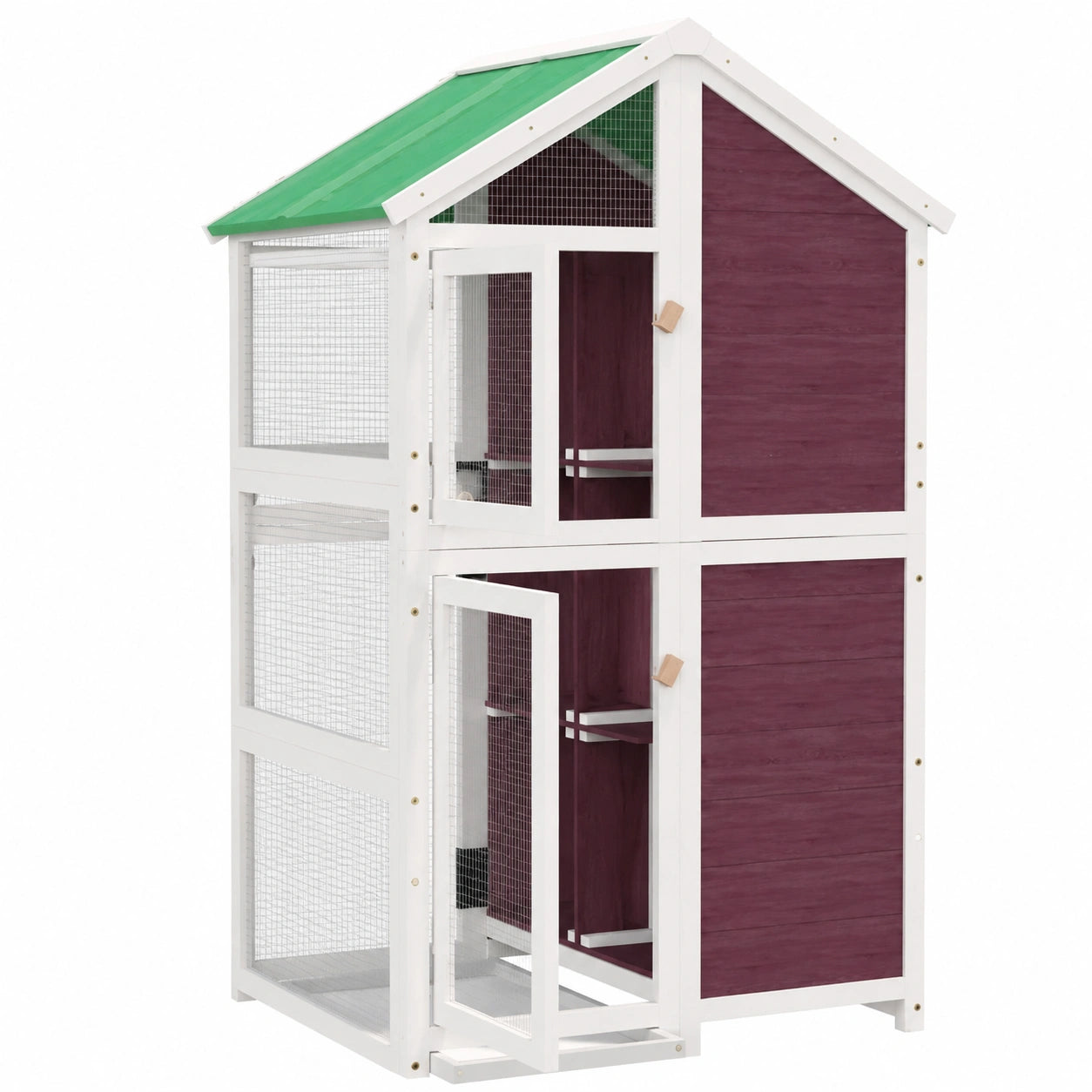 Hochwertiges Vogelhaus aus massivem Kiefernholz, 97 x 81 x 152 cm, dekoratives Möbelstück für drinnen und draußen
