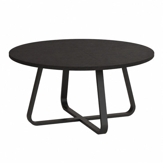 Runder Esstisch 130 cm Schwarz für 4-6 Personen, Stabil und Modern im Industriedesign