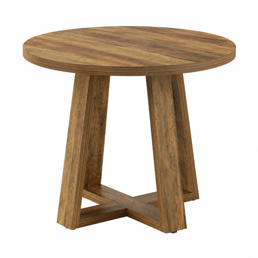 Tribesigns Runder Esstisch, 80 cm, Platz für 2-4 Personen, Rustikales Design für Wohnzimmer und Küche