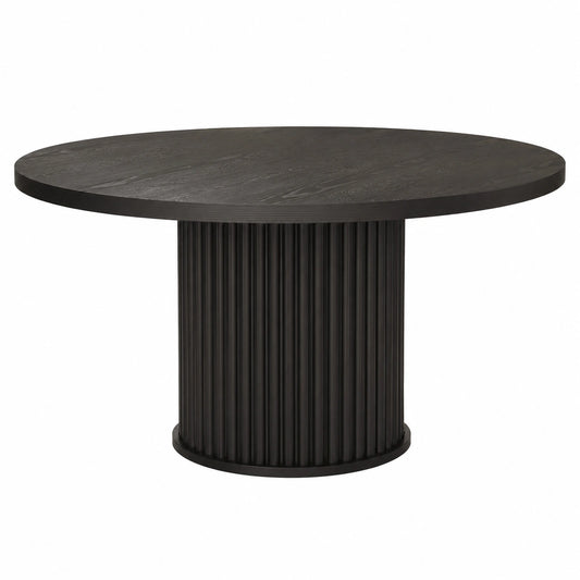 Runder Esszimmertisch 120 cm Schwarz mit Metallgestell für 4 Personen
