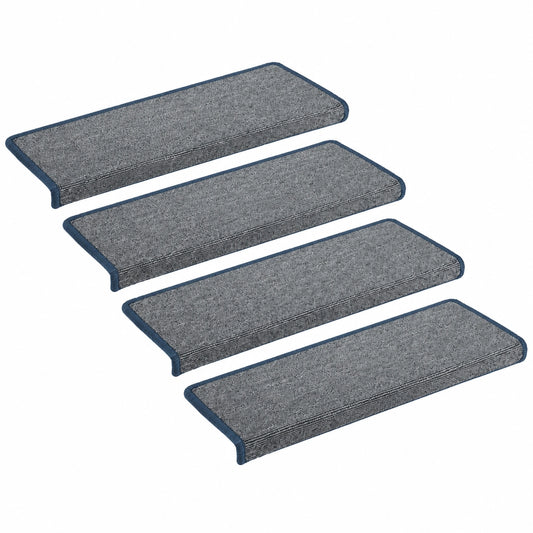 Treppenstufenmatten Set 15-teilig, 65x21x4cm, Lila und Blau, Dekorativer Schutz für Wohn- und Büroräume